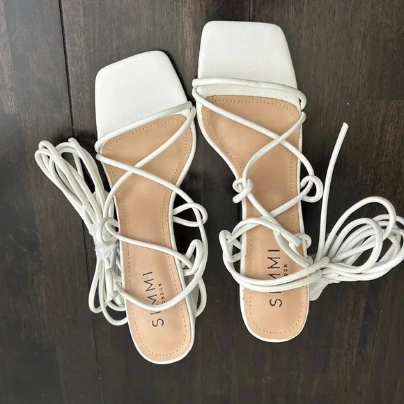 NEW Simmi London tie ankle block heeled sandals - Picture 2 of 2